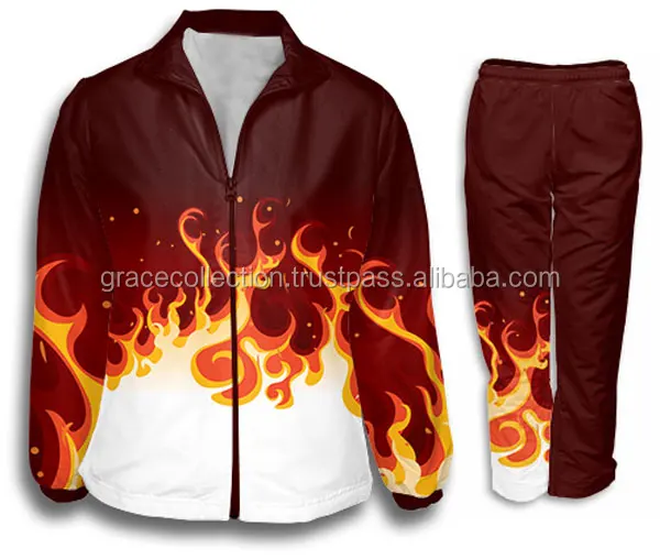 Hot Sublimation Fire Design Sport Team Wear Professional Tracksuit