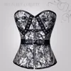 Silver Steampunk Corsets Supplier , Underbust Steam Punk Corset With Front Claps & front Buckles