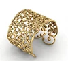 Fine Jewelry 18 Kt Solid Yellow Gold Vintage Leaves Cuff Women'S Wrist Bracelet Bangle 70 Grams