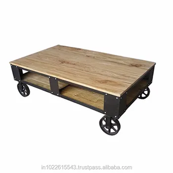 Rolling Industrial Furniture Cart Coffee Table Rustic Wheeled Walnut Coffee Table Buy Antique Rustic Coffee Table Vintage Industrial Coffee Table Industrial Style Coffee Table Product On Alibaba Com
