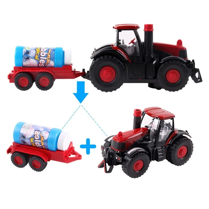 Bump & Go Bubble Blowing Farm Tractor Truck with Light Sound Action For Kids 