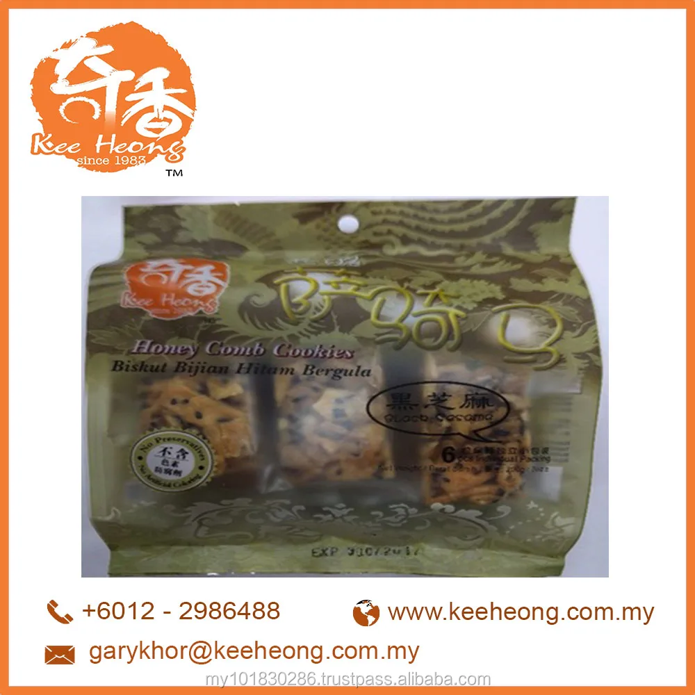 
Kee Heong Sachima Black Sesame Flavor Honeycomb Biscuit Cookie Halal Certified from Malaysia 