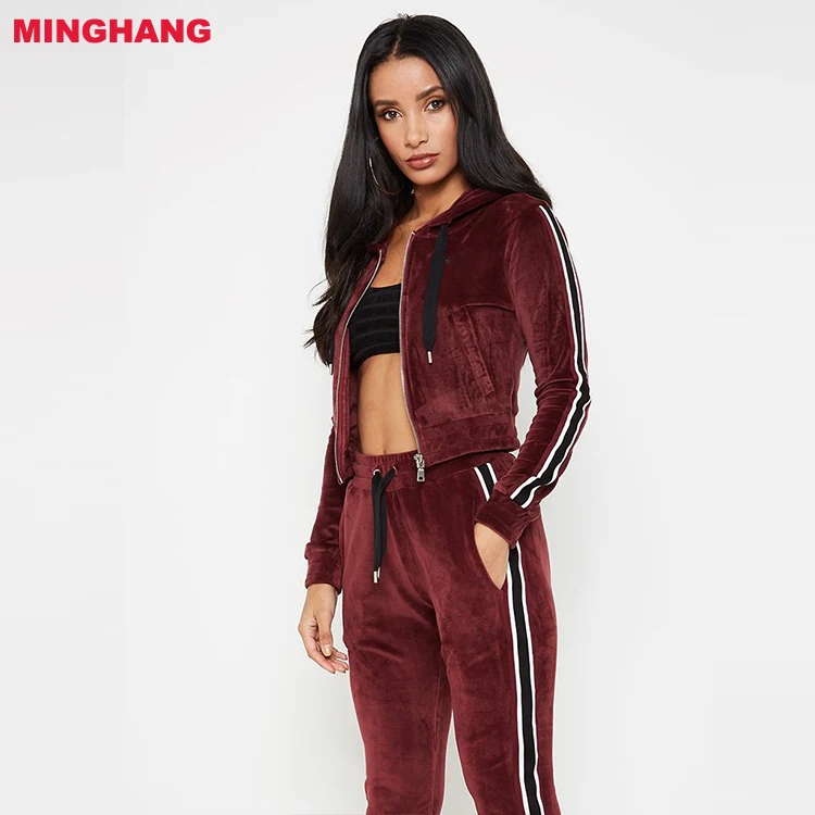 Fashion Jogging Suits Most Popular Fashion Red Velour Tracksuit For ...