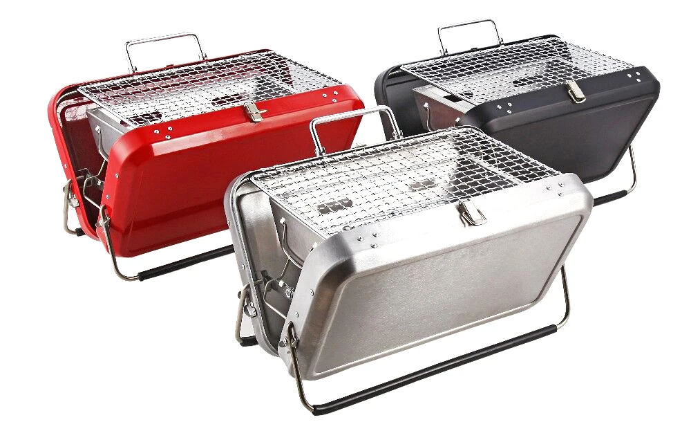 Outdoor Hiking Portable Charcoal Bbq Grills With Portable Suitcase