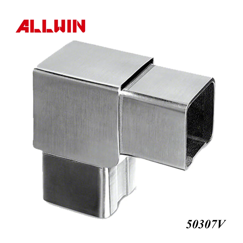 Stainless Steel Flush 90 degree Tube Connection Fitting Square Tube Connector