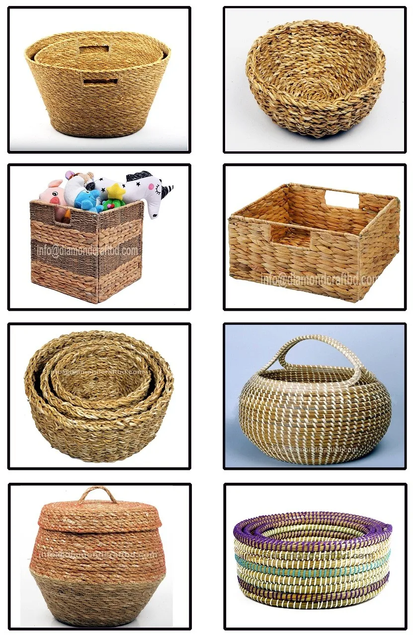 Hot Products Multi Color Seagrass Hogla Egg Basket Storage Manufacturer