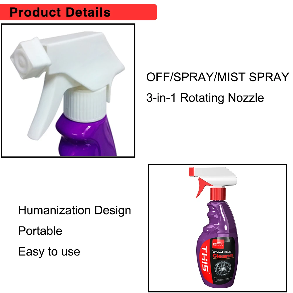 500ml Acid Free Formula Shine And Brilliant Car Rim Spray Cleaner Wheel