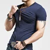 Male Casual V Neck Plain Training Shirt for Printing Men Fashion Fitness T shirts