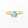 Latest 925 Sterling Silver Opal Gold Plated Electroplated Handmade Ring