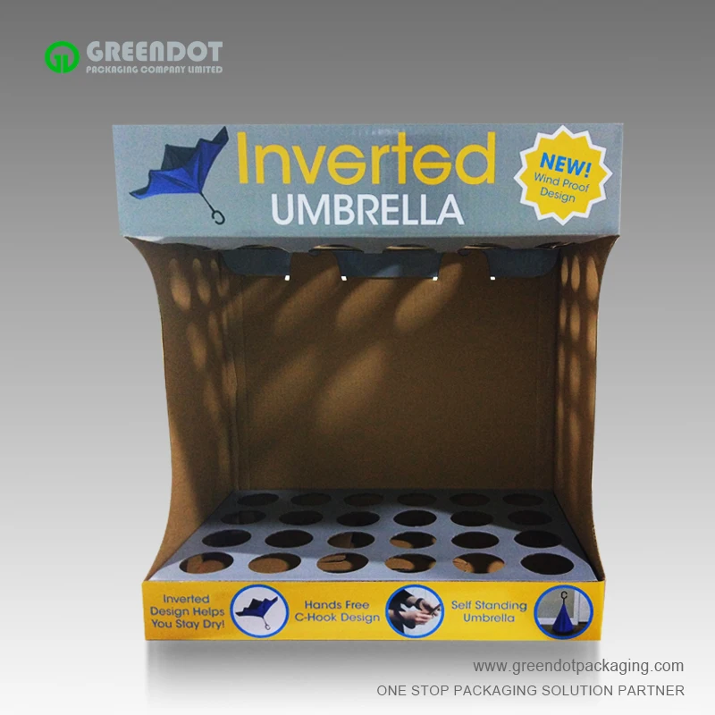 Custom Foldable Countertop Pos Cardboard Umbrella Display Stand Buy