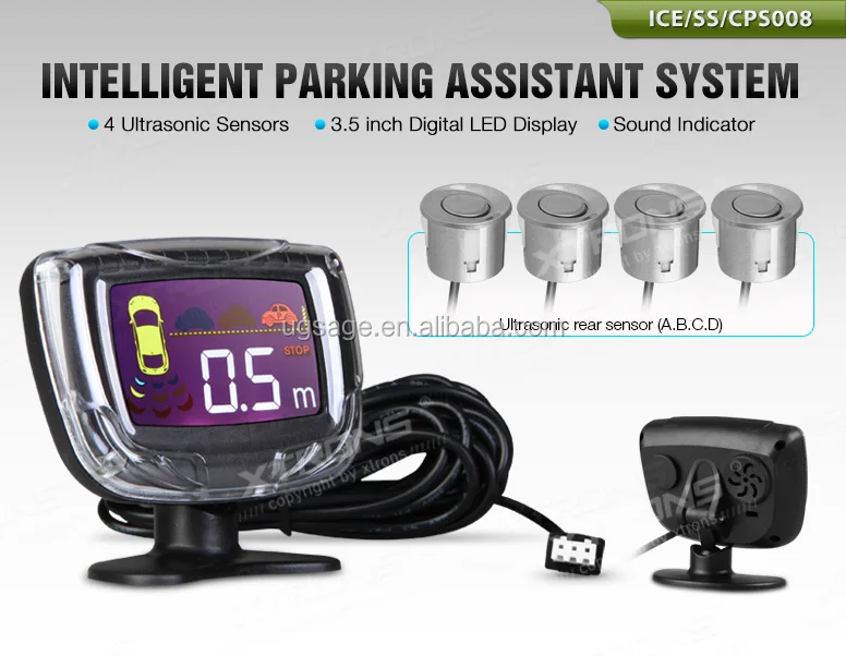 Xtrons Parking Occupancy Sensor With 4 Bright Red Ultrasonic Rear