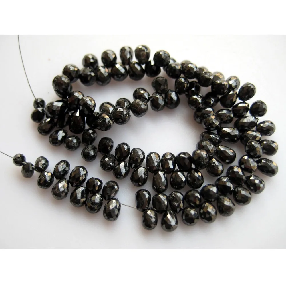 Drops Faceted Black Diamond Beads - Buy Indian Diamond Beads,Loose ...