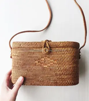 handwoven rattan bag