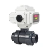 AC220V 4-20mA Intelligent Electronic Water Flow Control 2 Way UPVC Ball Valve