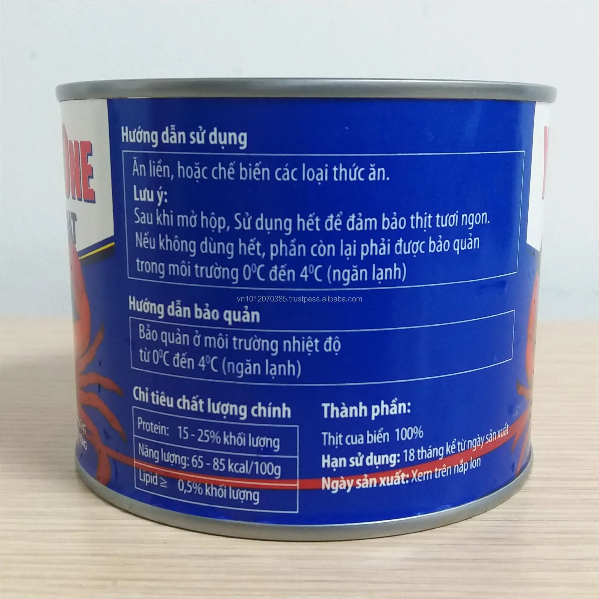 Natural Pasteurized Canned Crab Meat From Vietnam 454gr Good Price