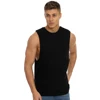Create your own brand distressing sleeveless liquid cotton t shirt