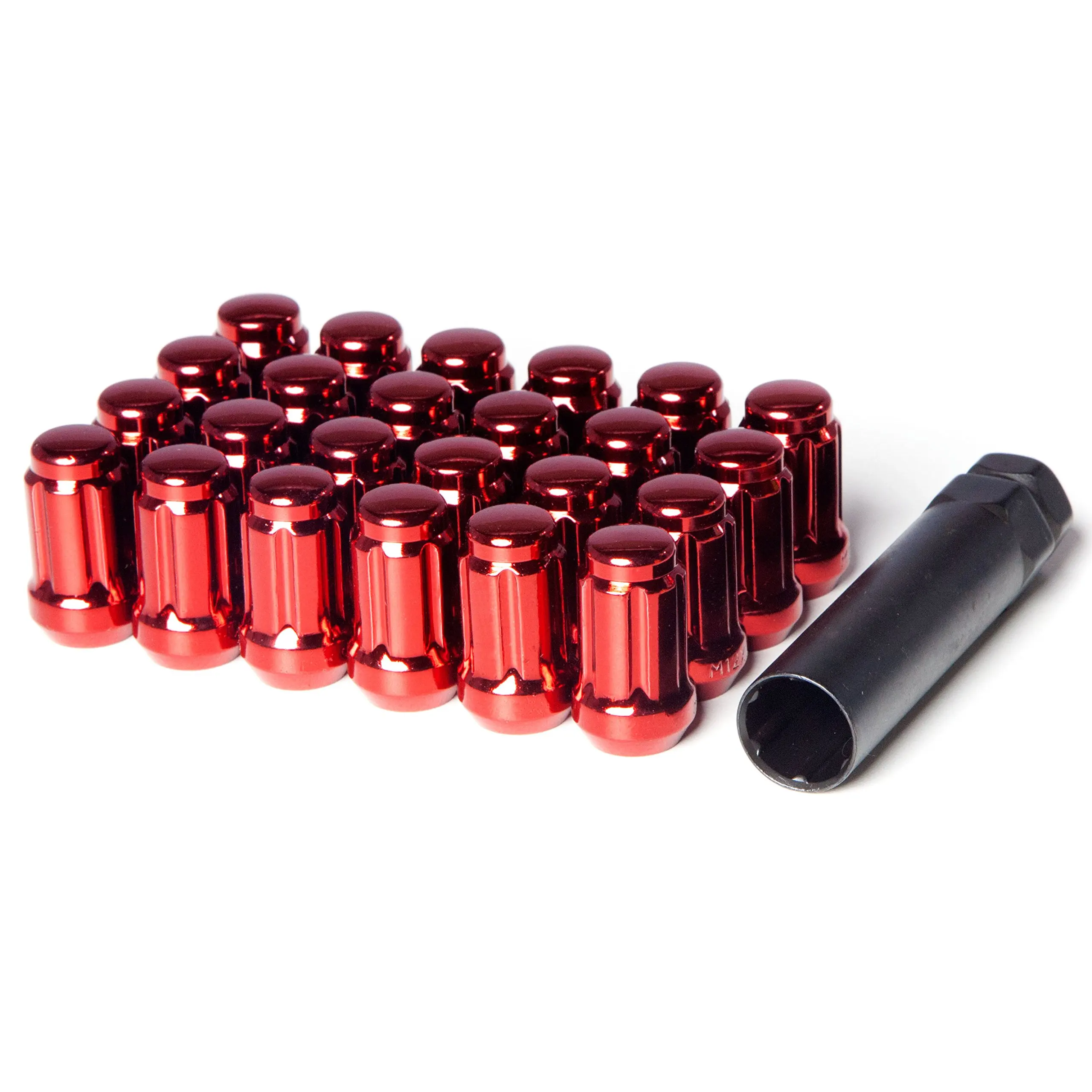 32 pieces + Tool Circuit Performance 9//16 Chrome Closed End 6 Spline Security Acorn Lug Nuts Cone Seat Forged Steel