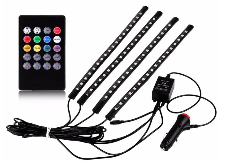 LED strip 5050 chip 12v car interior atmosphere 9led lamp auto lighting system led car light