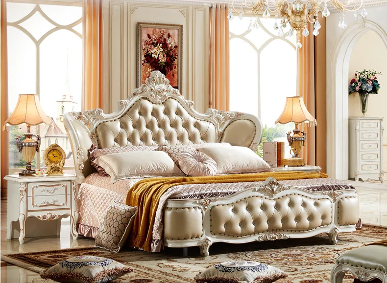 Luxury Classic King Size Wood Royal French Style Bedroom Furniture Set.jpg
