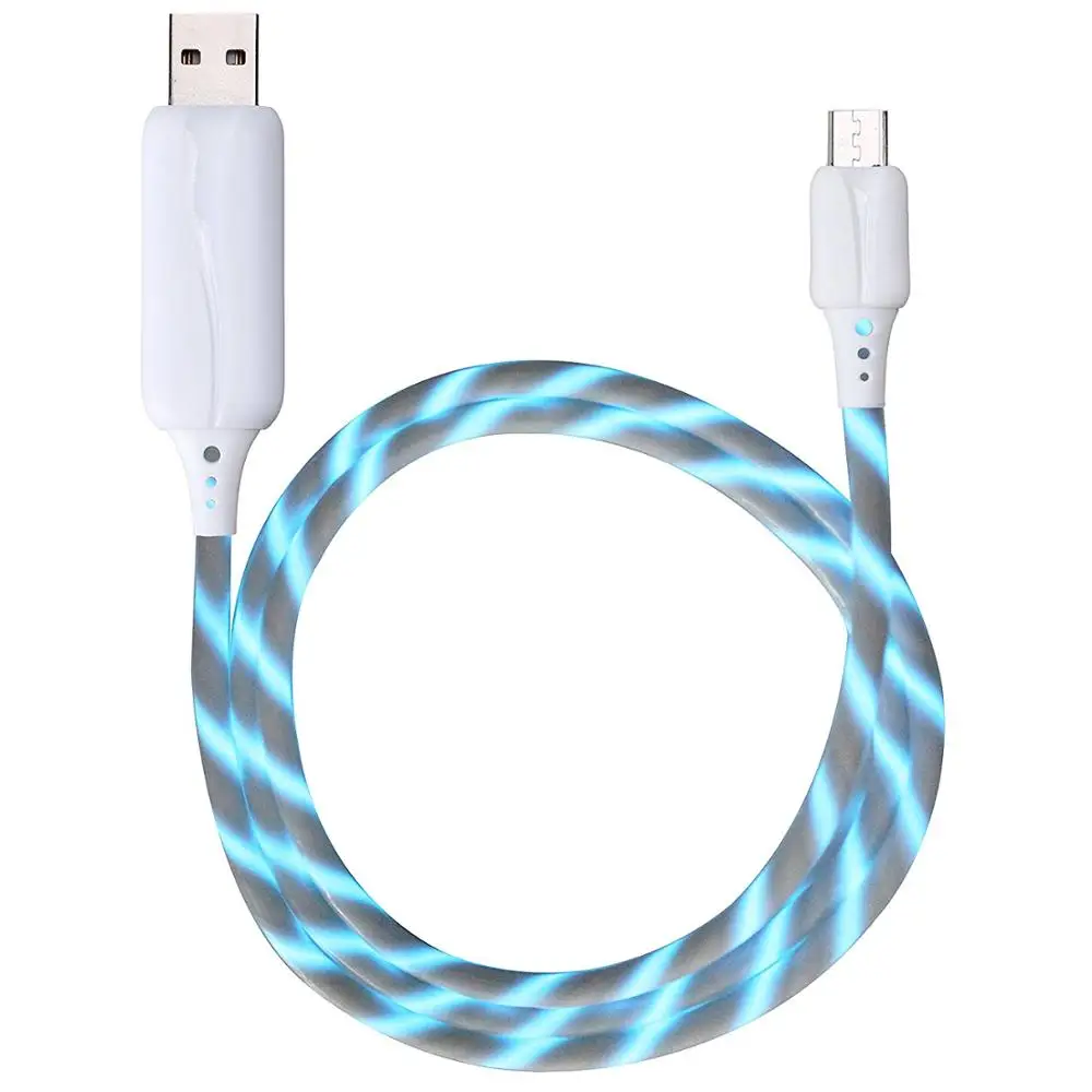 New Micro USB Cable Luminous Flowing EL Light Cable Charge and Sync Cord for Samsung,LG,Nexus,Android Smartphones and More - ANKUX.COM