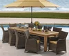 wholesale rattan wicker outdoor furniture Teak Rectangle dining chairs and table