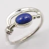 Handmade exquisite natural lapis lazuli gemstone wedding ring elegant oval shape ring