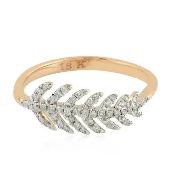 leaf design gold ring
