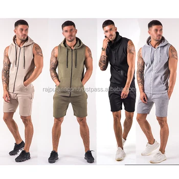 slim fit sleeveless hoodie