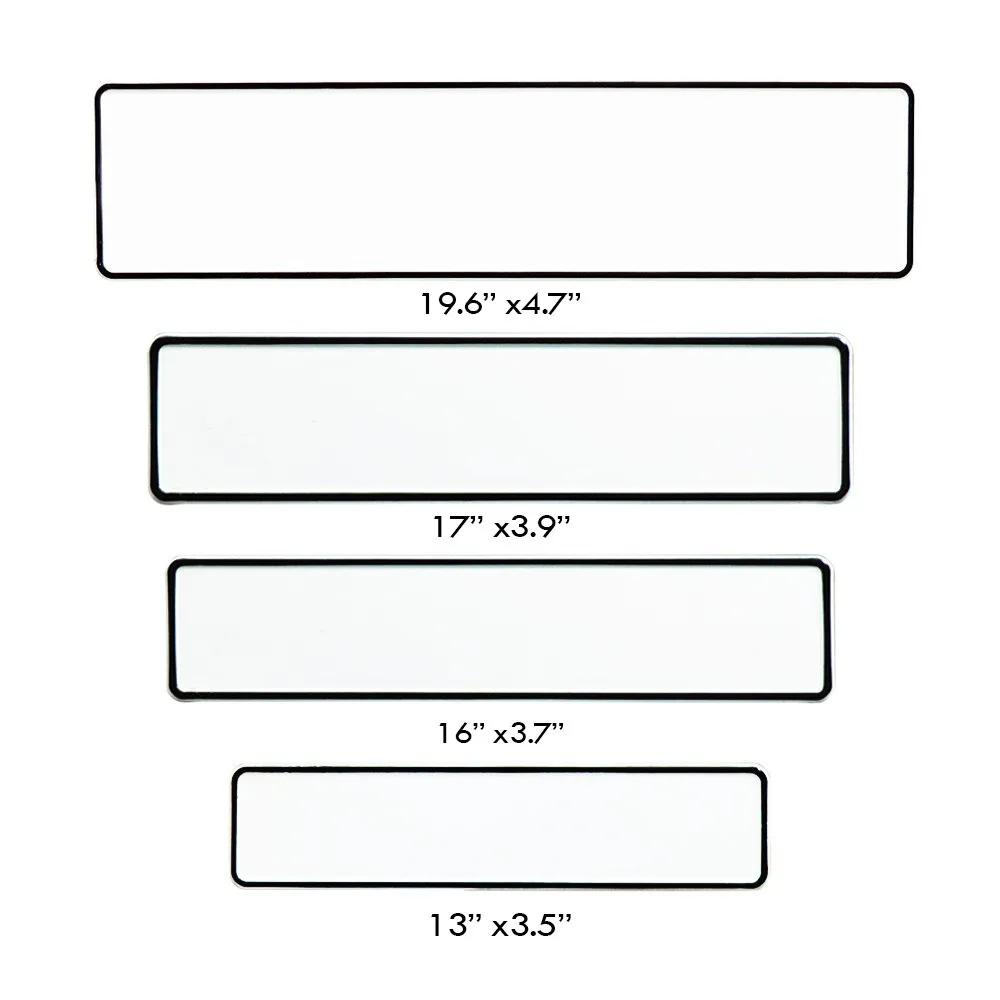 Plate sizes number 