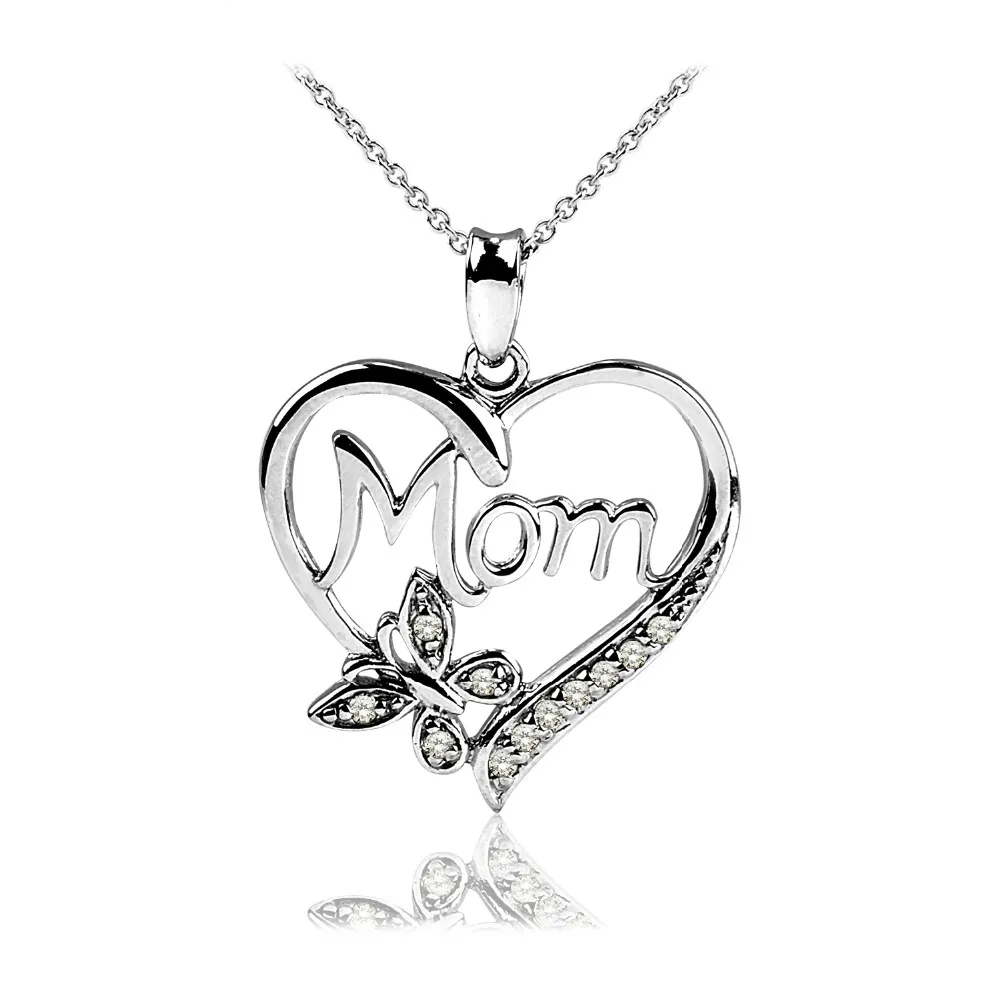 mom necklace silver