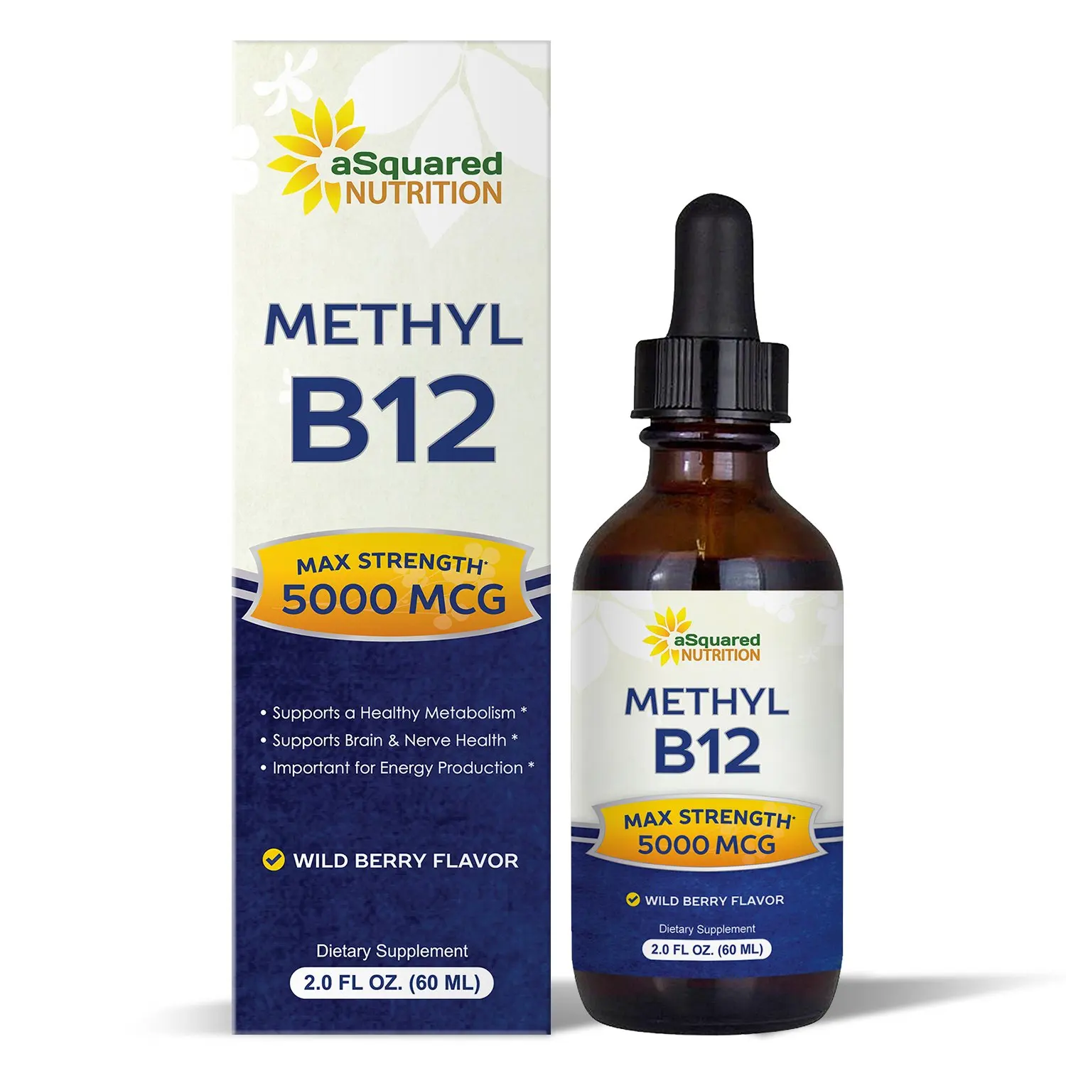 Buy Vitamin B12 Sublingual Liquid Drops 5000 Mcg Supplement With Methylcobalamin Methyl B 12