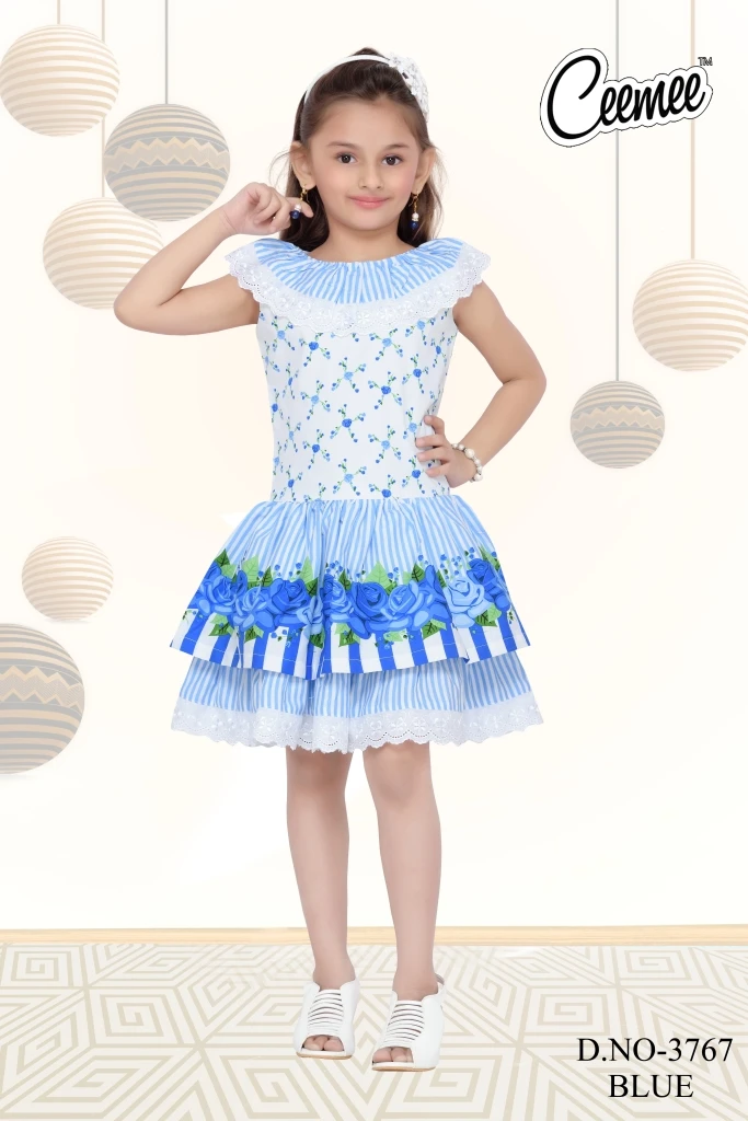 printed short frock design