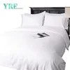 Customized Hotel 4Pc Plain White 300T Satin Stripe Single Use Egyptian 100% Cotton Fitted Bed Sheet