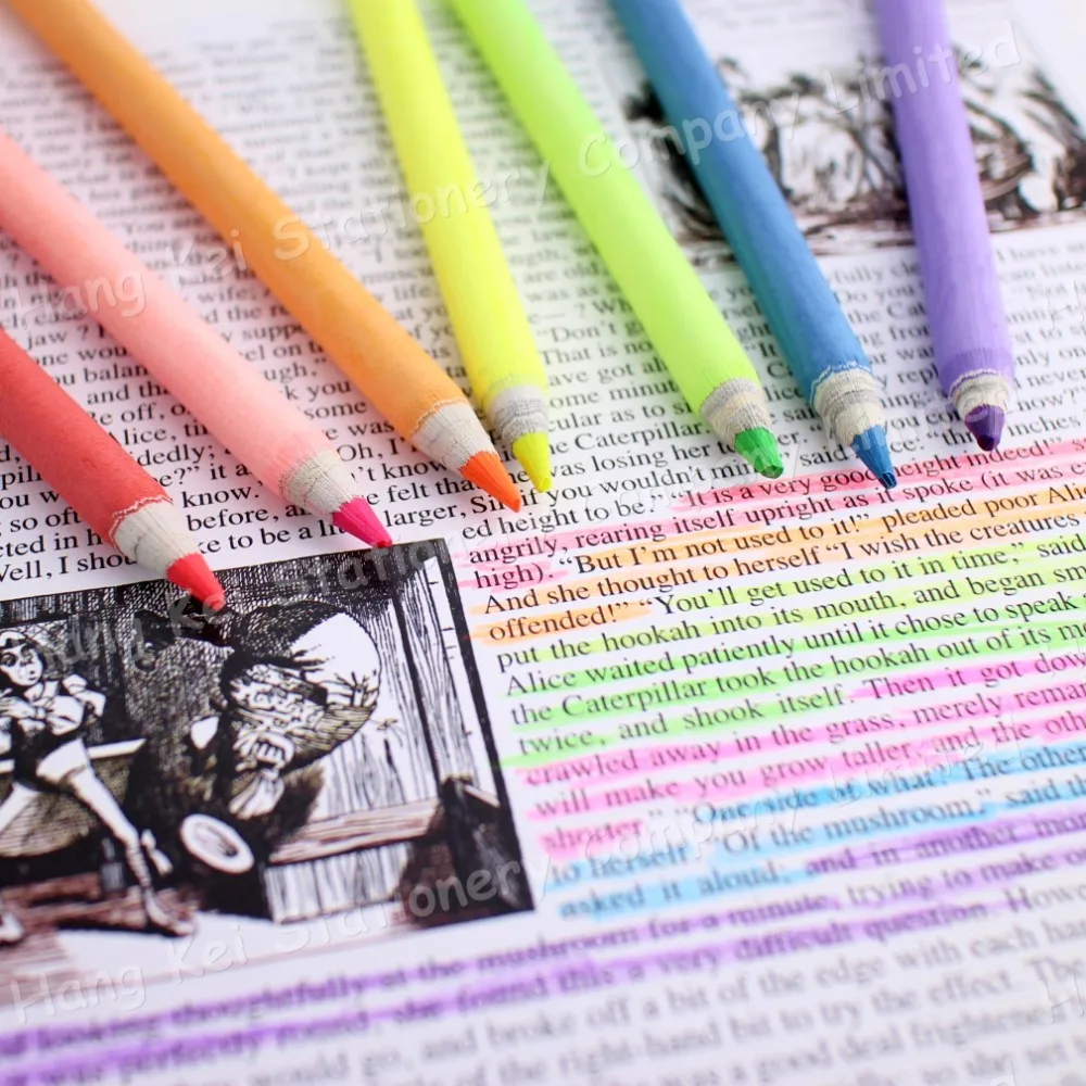 Jumbo Rainbow Neon Colour Pencil With Logo Print Custom Buy Jumbo