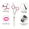 Hair Cutting Scissors/Shears Finger Inserts and Adjustment Tension Screw, Hand-Sharpened Cutting Edges