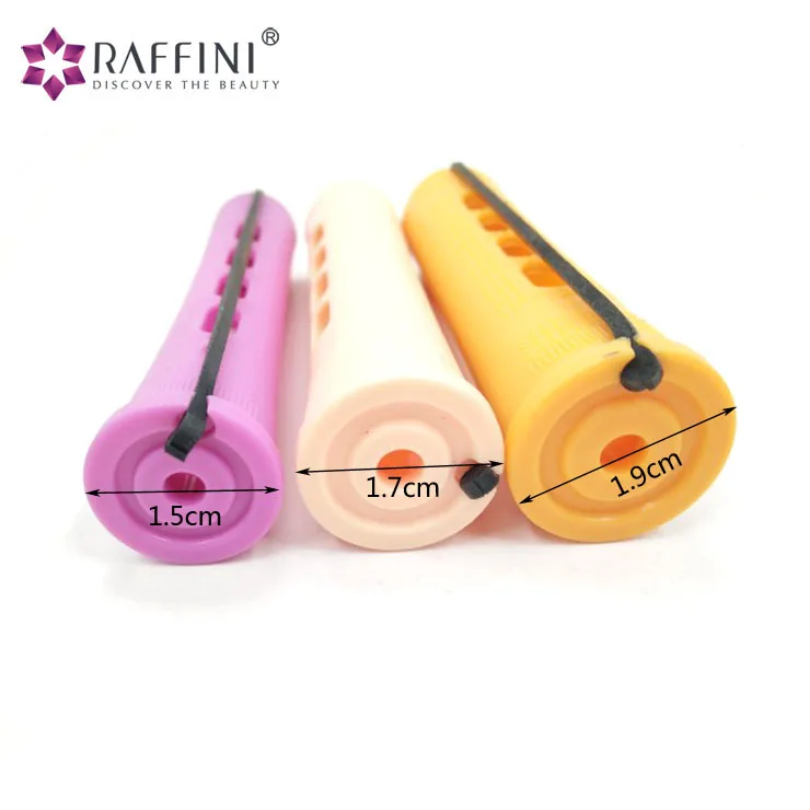 Plastic cold wave rods hair rollers with rubber band