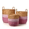 Hot deals 2019 basket with elements natural water hyacinth handmade high quality