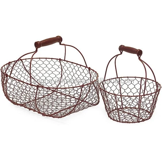 Metal Wire Iron Fruit Basket With Copper Handle Buy Iron Wire Basket