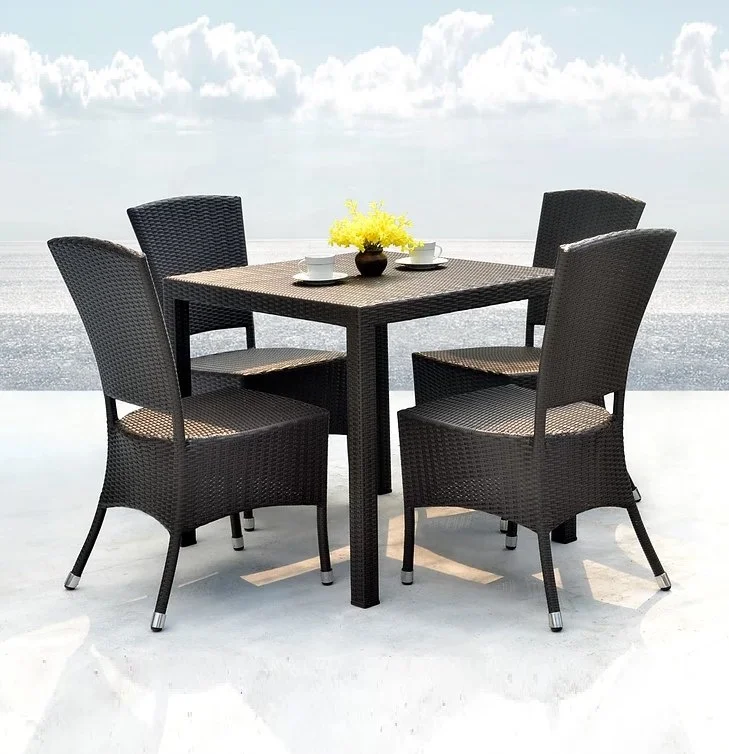 Alu Frame Poly Rattan Outdoor Furniture Round Sofa Bed Recliner Day Bed