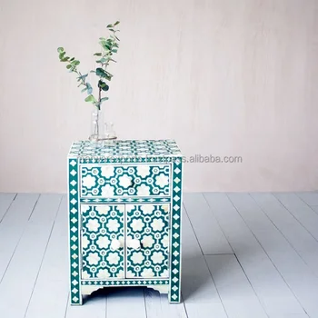 Mother Of Pearl Inlay Bedside Cabinet Buy Inlay Furniture India