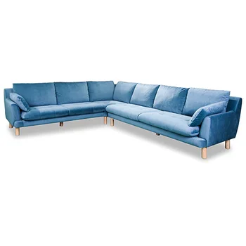 L Shape Light Blue Long Model Family Indoor Corner Sofa Buy