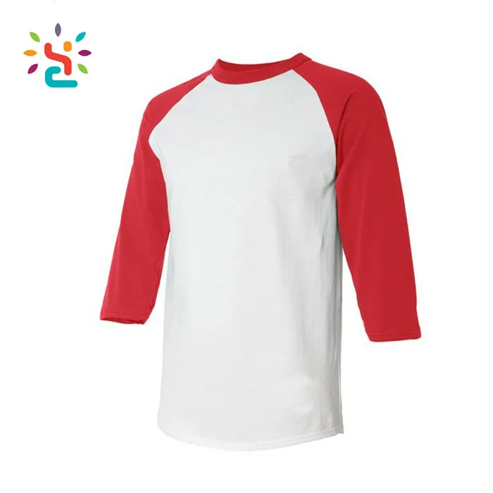 Custom Mens 3/4 Sleeve Baseball T Shirt Plain Baseball T Shirts Custom Raglan Baseball Shirt