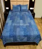 Hand Block Print Patchwork Bedspread Indian Ethnic Bedding With Two Pillow Cases Boho Throw