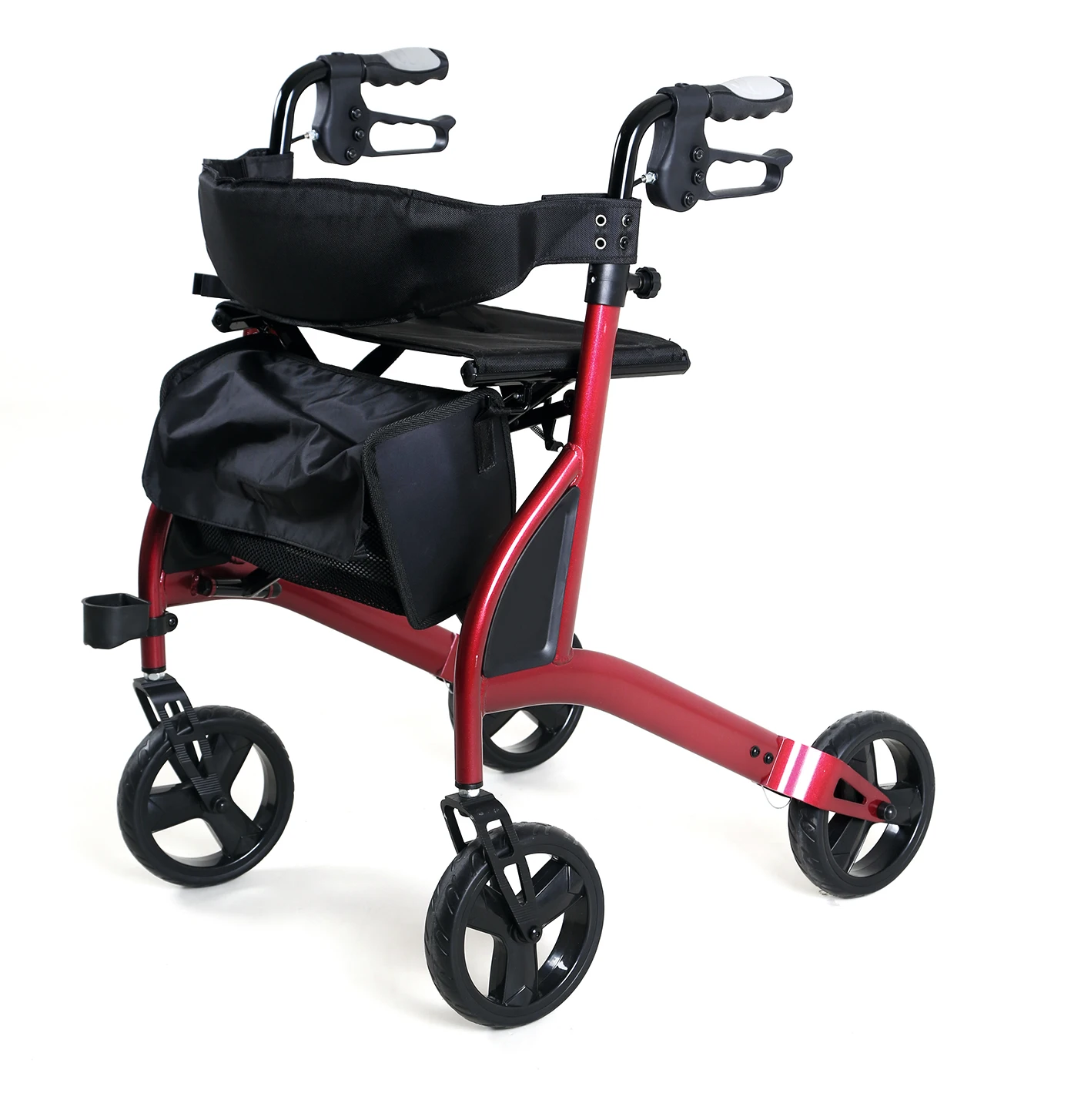 4 Wheels Aluminum Euro Style Brake Cables Inside Frame Rollator