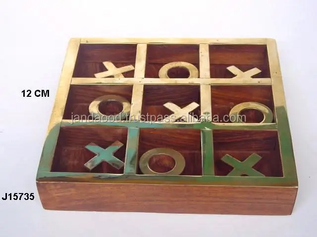 Pulido caja de madera jugando a las cartas y juego de dados 