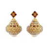 925 sterling silver with ruby single cut diamond pearl gemstone women earrings