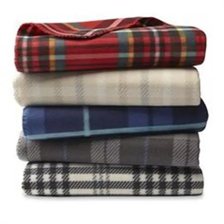 Wholesale Cheap Fleece Plaid Blanket Winter Warm 100 Polyester Bed