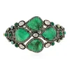 18kt Gold Pave Diamond Silver 925 Sterling Famous Emerald Opal Gemstone Designer Bangle Women Engagement Jewelry