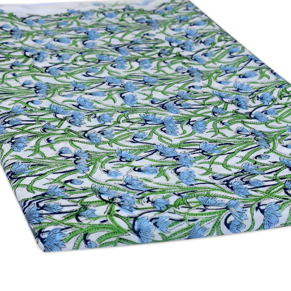 印度手块织物棉花印花面料批发