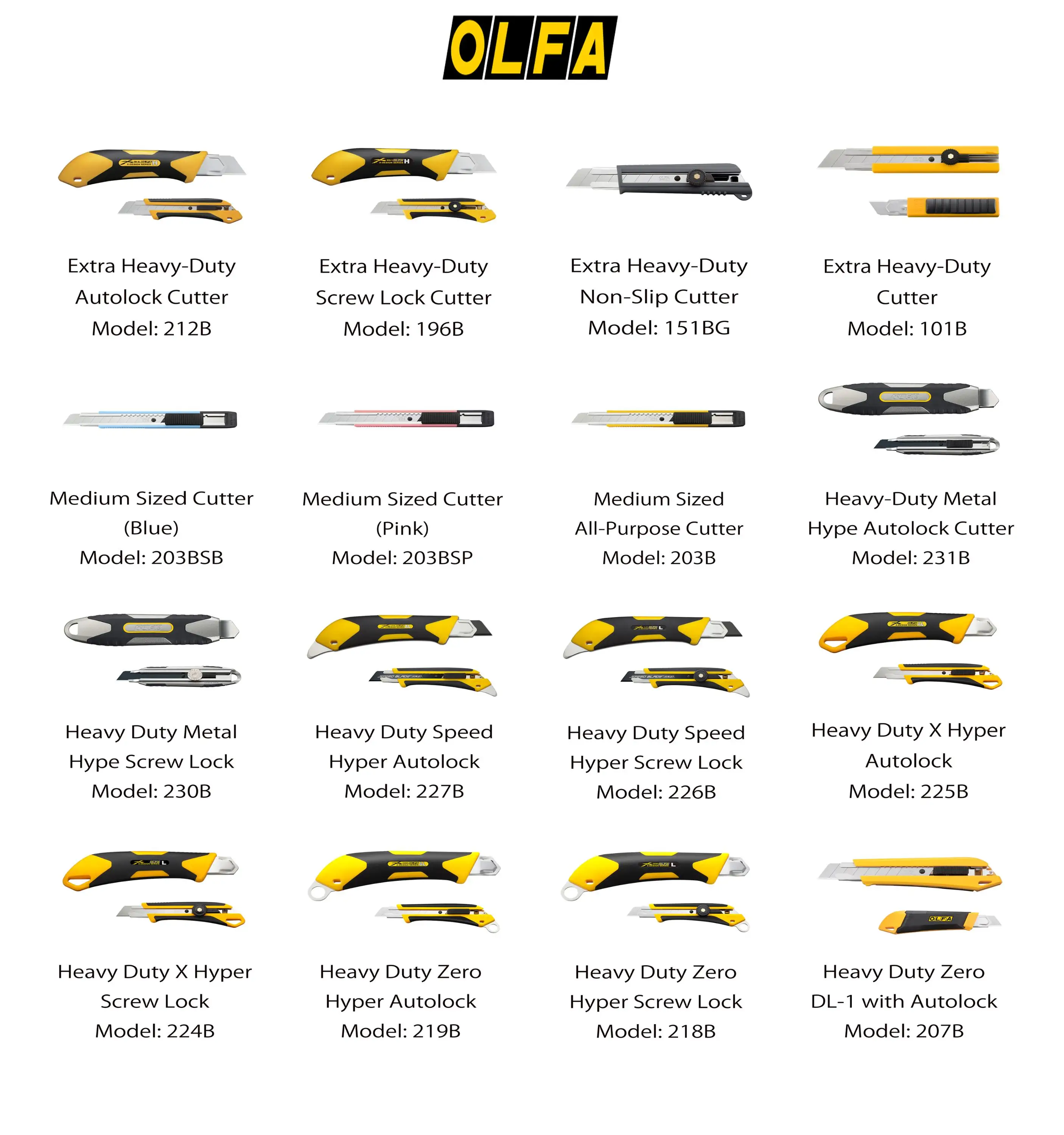 Olfa Cutter / Utility Knife (25mm,18mm,12.5mm,9mm,Customized